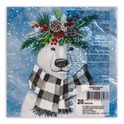 Салфетки бумажные Art Bouquet «Новогодний мишка», 3 слоя, 33х33 см, 20 шт. - Фото 3