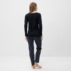 Комплект домашний женский (джемпер и брюки), цвет темно-синий, размер 44 - Фото 4