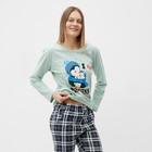 Комплект домашний женский (джемпер и брюки), цвет зеленый, размер 52 - фото 23449321