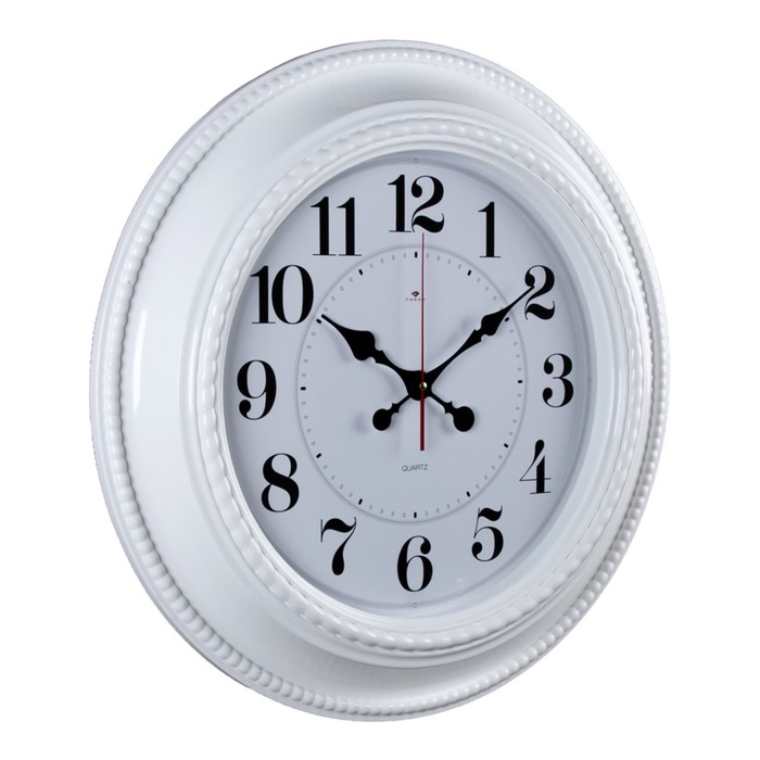 Часы настенные, серия: Классика, d-60 см, корпус белый