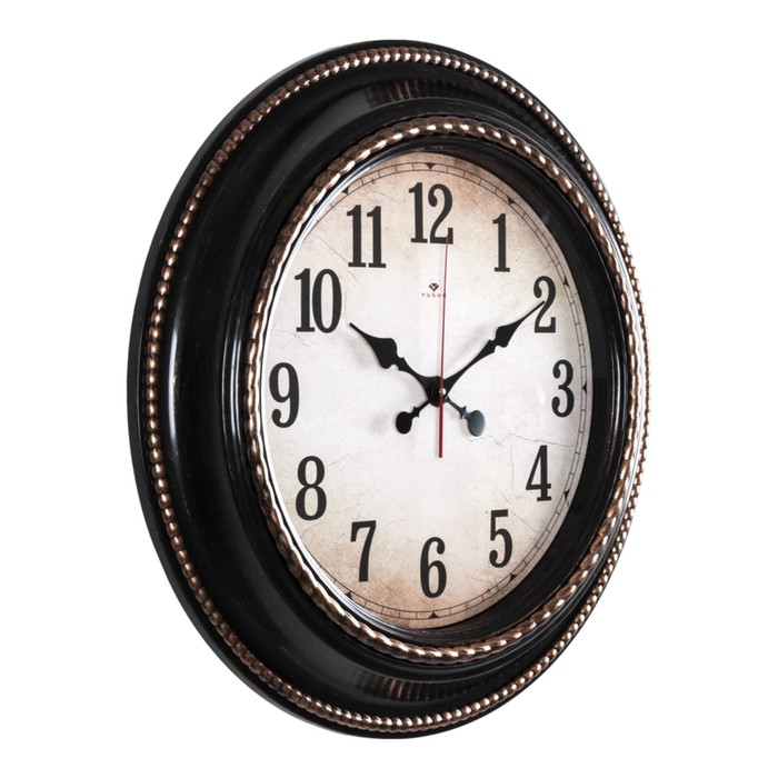 Часы настенные, серия: Классика, d-60 см, корпус черный с бронзой - фото 1906445579