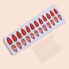 Накладные ногти, 24 шт., с клеевыми пластинами, форма миндаль, матовые, голографические, красные - Фото 3