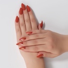 Накладные ногти, 24 шт., с клеевыми пластинами, форма миндаль, матовые, голографические, красные - Фото 8