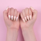 Накладные ногти, 24 шт, с клеевыми пластинами, форма миндаль, матовые, голографические, бежевые - Фото 7