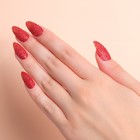 Накладные ногти, 24 шт, с клеевыми пластинами, форма миндаль, блёстки/голография, цвет красный - Фото 13