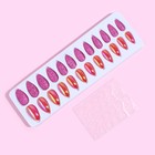 Накладные ногти, 24 шт., с клеевыми пластинами, форма миндаль, с блёстками, голографические, розовые, красные - Фото 3