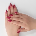 Накладные ногти, 24 шт., с клеевыми пластинами, форма миндаль, с блёстками, голографические, розовые, красные - Фото 8