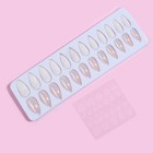 Накладные ногти, 24 шт., с клеевыми пластинами, форма миндаль, с блёстками, голографические, белые - Фото 2