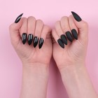 Накладные ногти, 24 шт, с клеевыми пластинами, форма миндаль, матовый/глянцевый, цвет чёрный - Фото 11