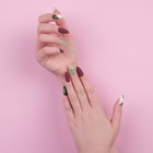Накладные ногти, 24 шт, с клеевыми пластинами, форма миндаль, цвет матовый бордовый/зелёный/белый - Фото 11