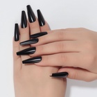 Накладные ногти, 24 шт, форма балерина, цвет чёрный 9855032