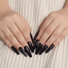Накладные ногти, 24 шт, форма балерина, цвет чёрный 9855032