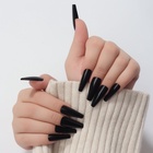 Накладные ногти, 24 шт, форма балерина, цвет чёрный 9855032