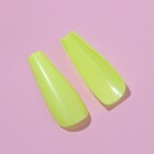 Накладные ногти, 24 шт, форма балерина, цвет неоновый жёлтый - фото 23097355
