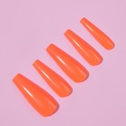 Накладные ногти, 24 шт, форма балерина, цвет неоновый оранжевый - фото 7828526