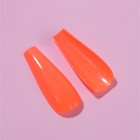 Накладные ногти, 24 шт, форма балерина, цвет неоновый оранжевый - фото 7828528