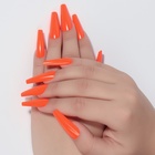 Накладные ногти, 24 шт, форма балерина, неоновые, оранжевые - фото 30766997