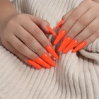 Накладные ногти, 24 шт, форма балерина, неоновые, оранжевые - фото 30766998