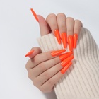Накладные ногти, 24 шт, форма балерина, неоновые, оранжевые - фото 30766999