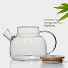 Чайник заварочный стеклянный с бамбуковой крышкой и металлическим фильтром BellaTenero «Эко», 1 л - Фото 2