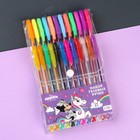Ручка шариковая с блестками, 24 цвета, Минни Маус и Единорог - Фото 5