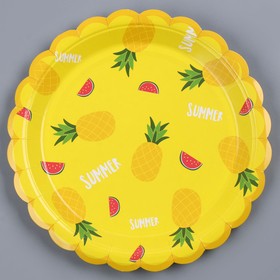 Тарелка бумажная «Летние фрукты», в наборе 6 шт.