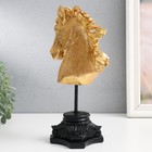 Сувенир полистоун бюст "Голова ржущего коня" золото 10,5х14х27 см - Фото 3