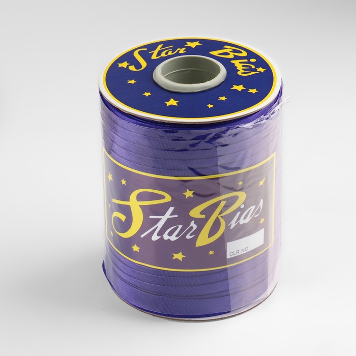 Косая бейка атласная, 15 мм × 132 ± 1 м, цвет фиолетовый №9124