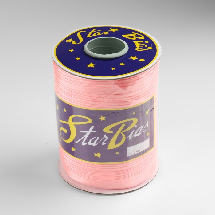 Косая бейка атласная, 15 мм × 132 ± 1 м, цвет нежно-розовый №9105