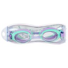 Очки для плавания детские ONLYTOP, беруши, набор носовых перемычек, цвет фиолетовый/зелёный - фото 3629118