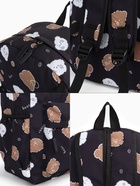 Рюкзак школьный «Мишки», с пеналом, 3 кармана, 28×12×43 см, чёрный - Фото 4