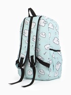 Рюкзак школьный «Мишки», с пеналом, 3 кармана, 28×12×43 см, бирюзовый - Фото 7