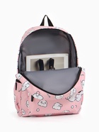 Рюкзак школьный «Мишки» для девочки, с пеналом, 3 кармана, 28×12×43 см, розовый - Фото 13