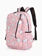 Рюкзак школьный «Мишки» для девочки, с пеналом, 3 кармана, 28×12×43 см, розовый - Фото 4
