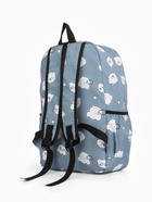 Рюкзак школьный «Мишки» для девочки, с пеналом, 3 кармана, 28×12×43 см, серый - Фото 7