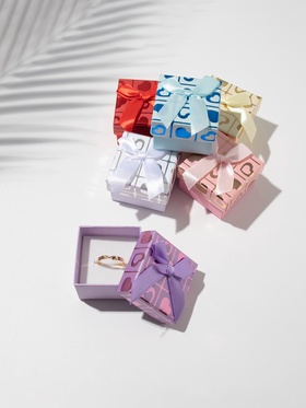 Коробочка подарочная под кольцо, серьги «Сердца», 5?5 см, (полезная часть 4.5?4.5 см,) МИКС (комплект 6 шт)