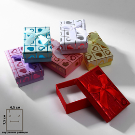 Коробочка подарочная под набор «Сердца», 5×8 (размер полезной части 4,5×7,5 см), цвет МИКС (комплект 6 шт)