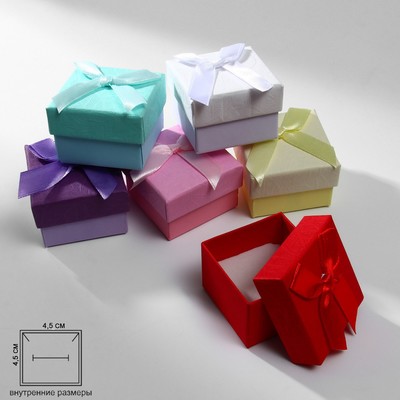 Коробочка подарочная под серьги/кольцо «Листья», 5×5 (размер полезной части 4,5×4,5 см), цвет МИКС
