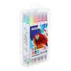 Набор маркеров 12 цветов, двусторонние, пулевидный и кистеобразный наконечники - Фото 6