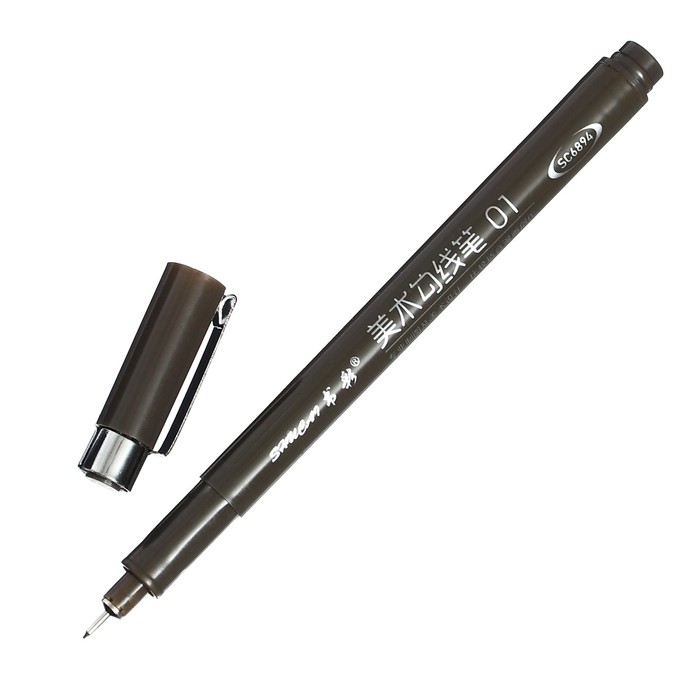 Набор маркеров-линеров, 12 штук, цвет черный, толщина 0.00-3.0 мм