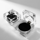 Футляр пластиковый под кольцо «Бриллиант», 3,5×3,8, вставка черна - фото 320394416