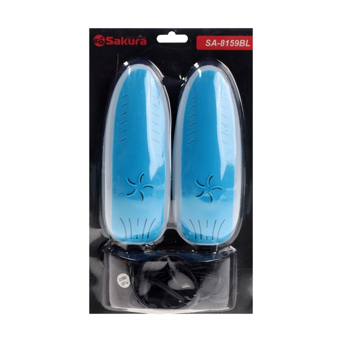 Сушилка для обуви Sakura SA-8159, 75°С, пластик, подсветка, синий