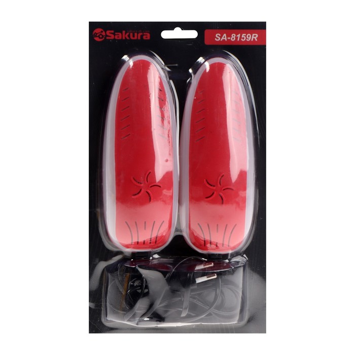 Сушилка для обуви Sakura SA-8159R, 75°С, пластик, подсветка, красный - фото 1899109707