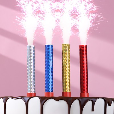 Свечи-фонтаны «Чудный фонтанчик», 10 см, 30 сек, 4 штуки