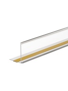 Ценникодержатель полочный самоклеящийся с ограничителем, 1000 мм., цвет прозрачный - Фото 4