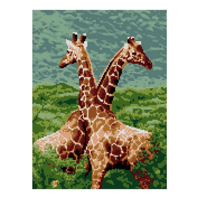 Алмазная мозаика, 30 × 40 см, частичное заполнение «Жирафы» - Фото 1