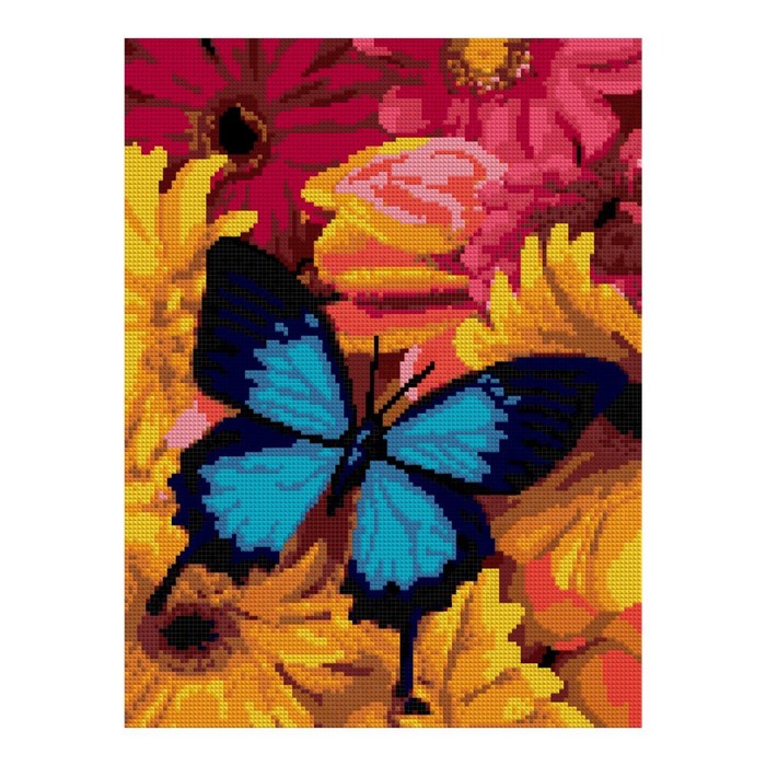 Алмазная мозаика, 30 × 40 см, полное заполнение «Яркая бабочка» - Фото 1
