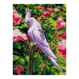 Алмазная мозаика, 30 × 40 см, полное заполнение «Белый попугай»