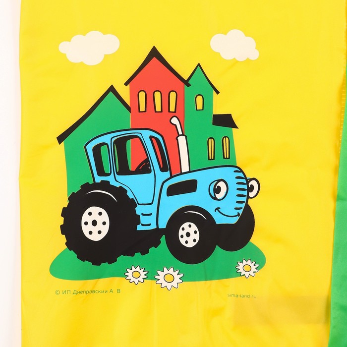 Дождевик детский, размер M, 100-110 см, Синий трактор