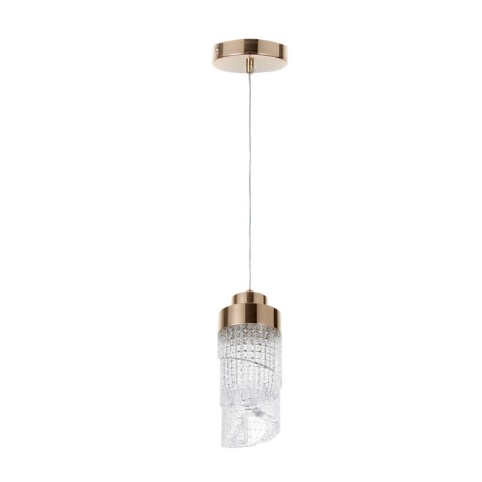 Светильник подвесной BayerLux «Джинел», LED, 16 Вт, 8.5×8.5×22-130 см, золотистый